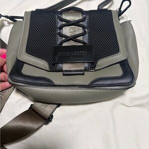 Steve Madden Black and Gray Crossbody Bag